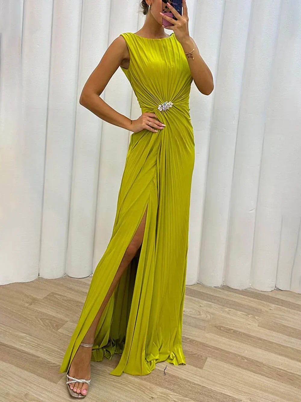 Amelia™ | Vestido Largo Plisado