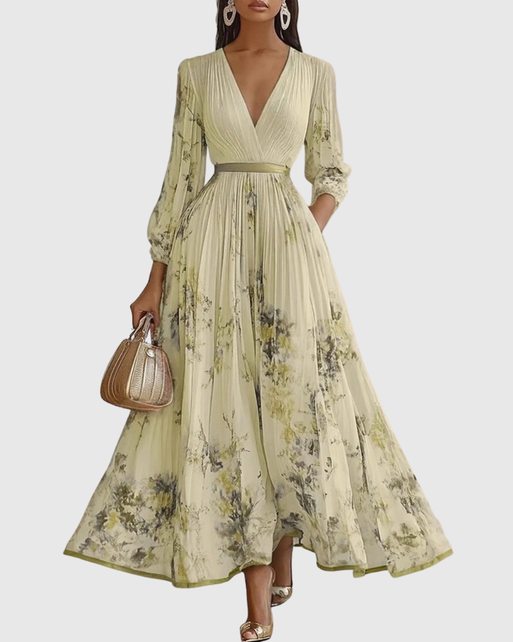 Rowella | Vestido Maxi Plisado Elegante