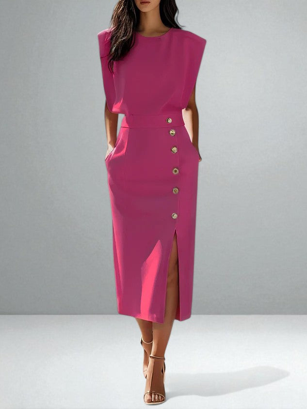 El Vestido Midi Noemi con Botones