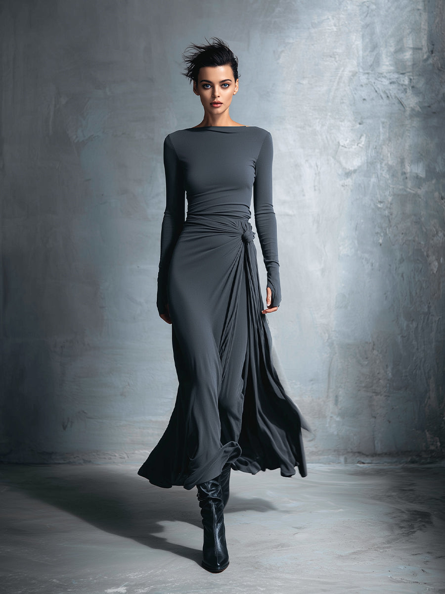 Gabriella – Vestido largo con lazo lateral