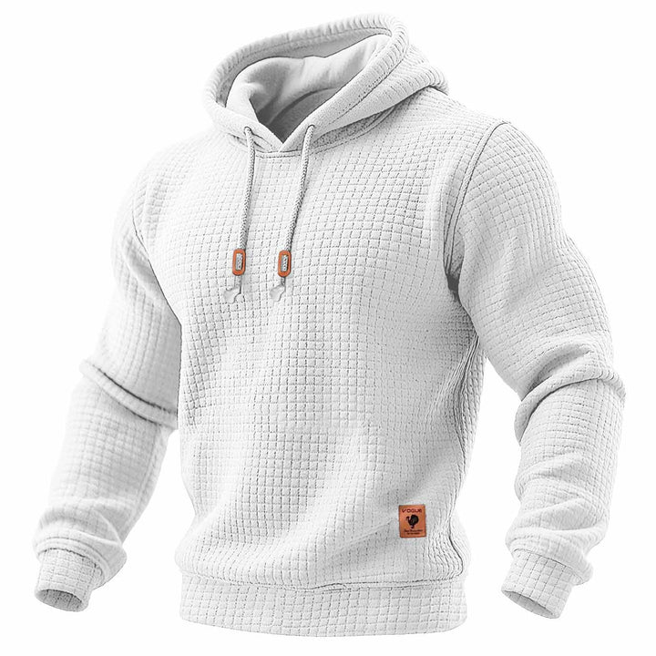 Daniel - Camiseta deportiva para hombres, de manga larga, con textura y capucha