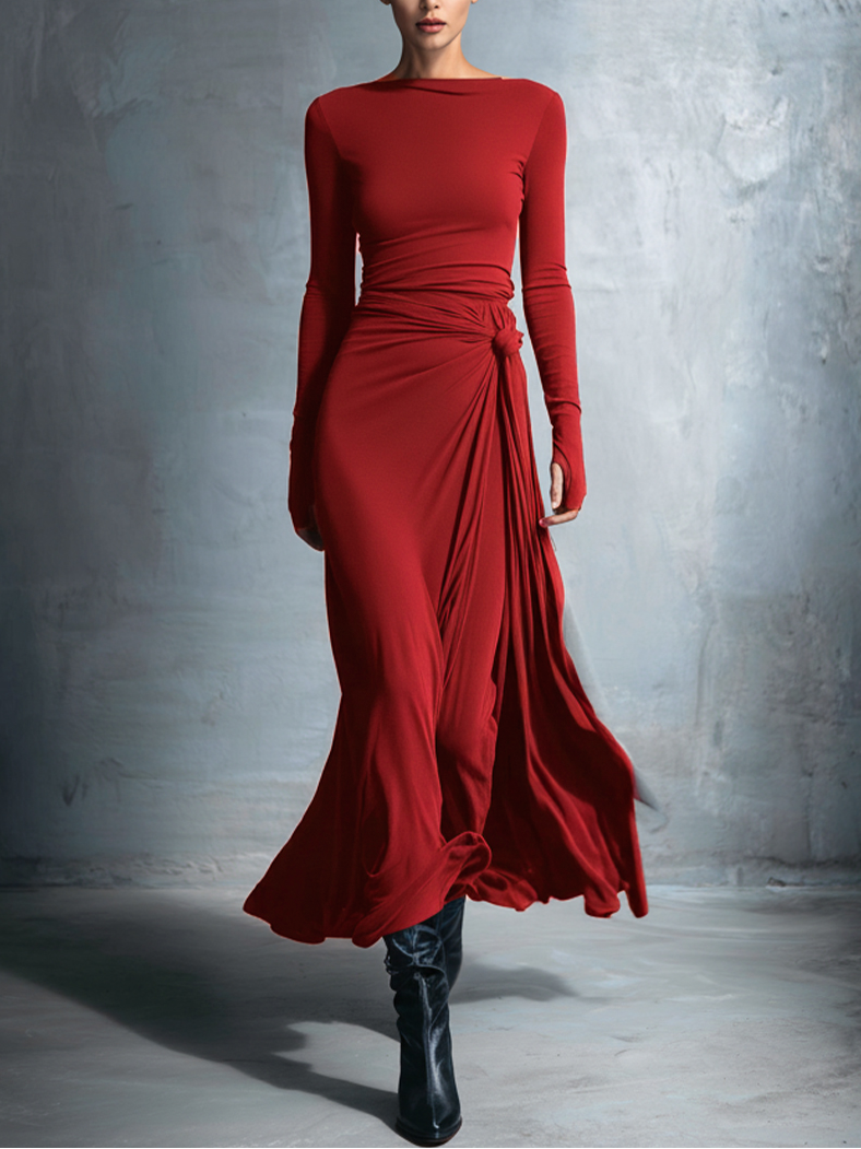 Gabriella – Vestido largo con lazo lateral