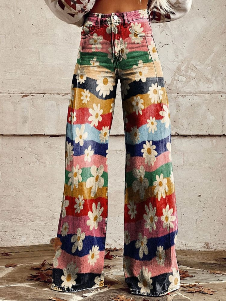 León - Pantalones Florales Elegantes