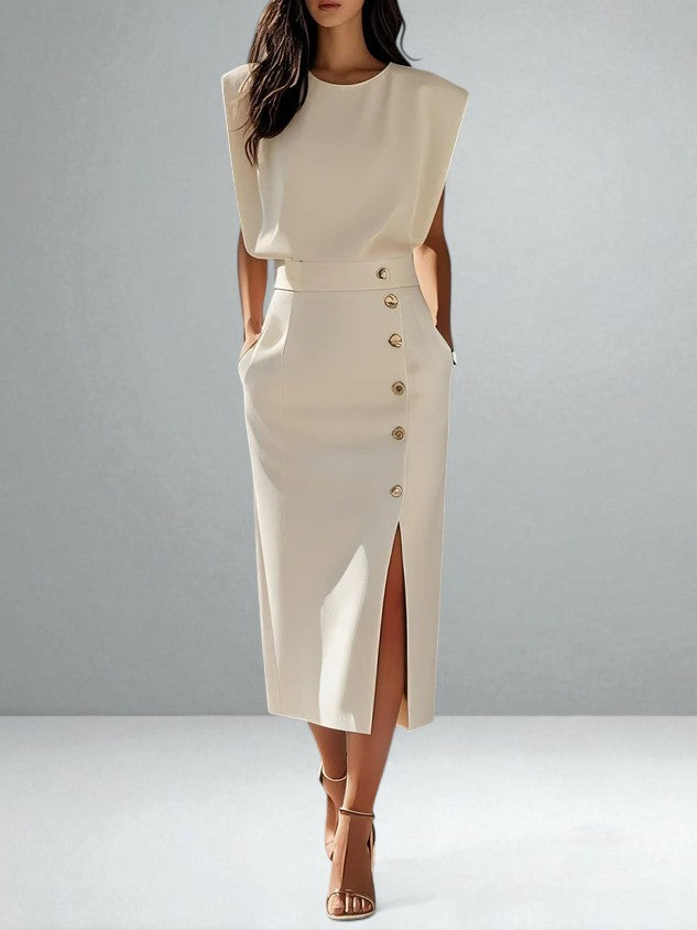 El Vestido Midi Noemi con Botones