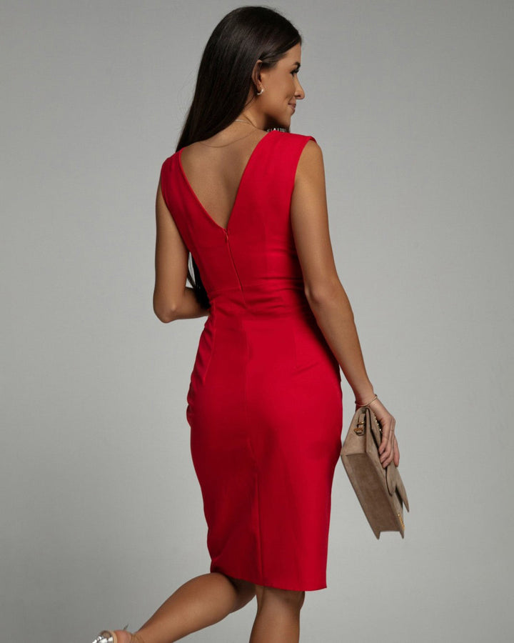 El Vestido Midi Nadinee con Escote en V