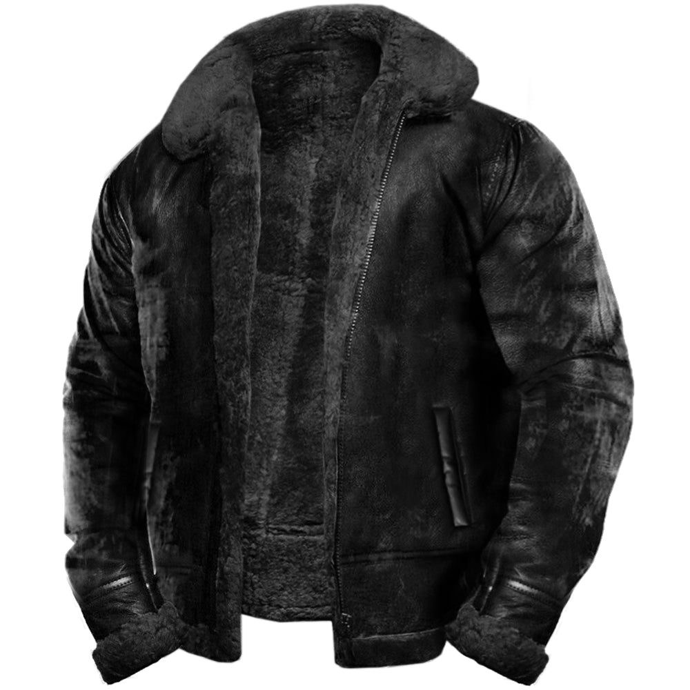 Max - Chaqueta de Cuero Vintage para Hombres