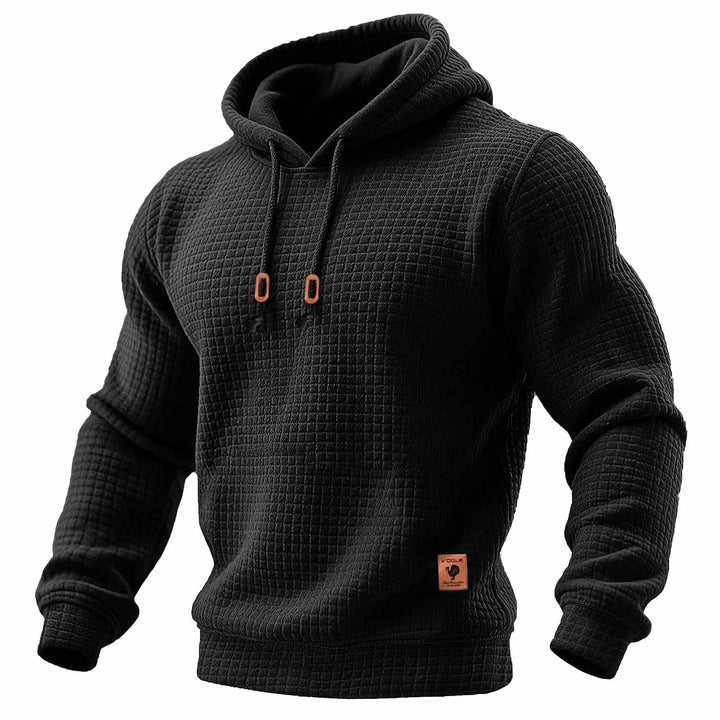 Daniel - Camiseta deportiva para hombres, de manga larga, con textura y capucha