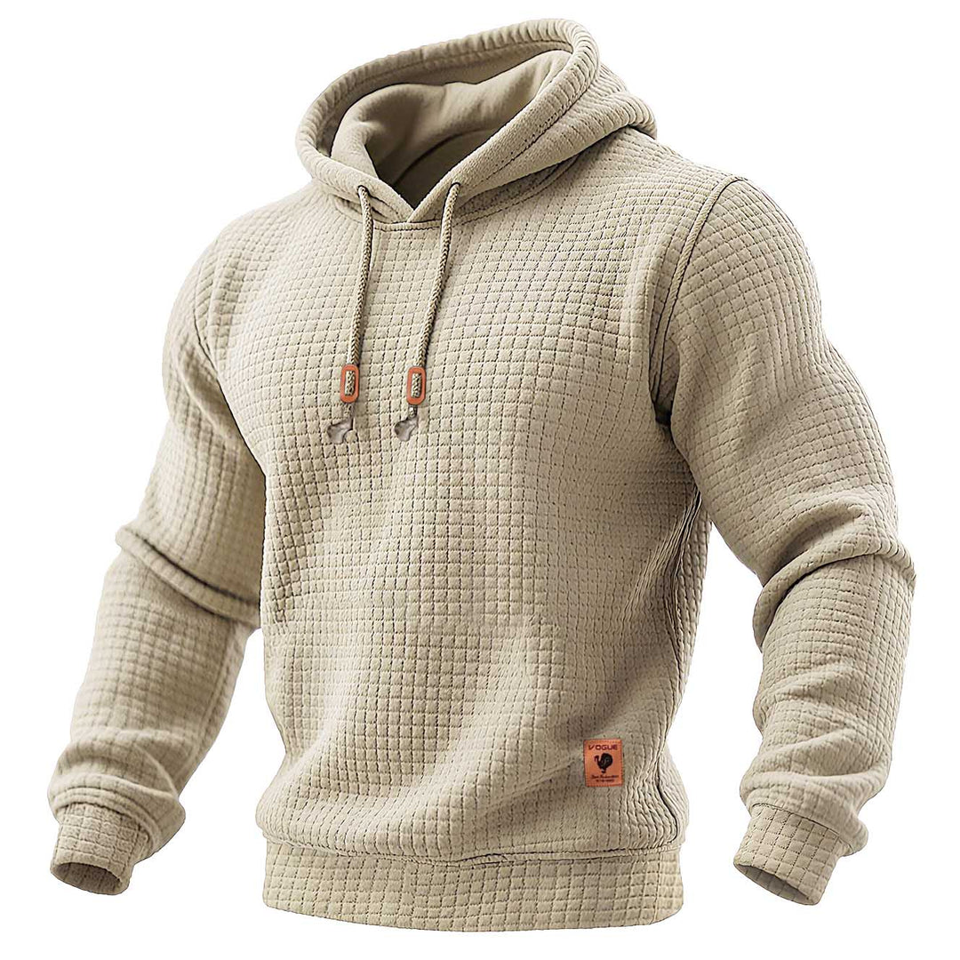 Daniel - Camiseta deportiva para hombres, de manga larga, con textura y capucha