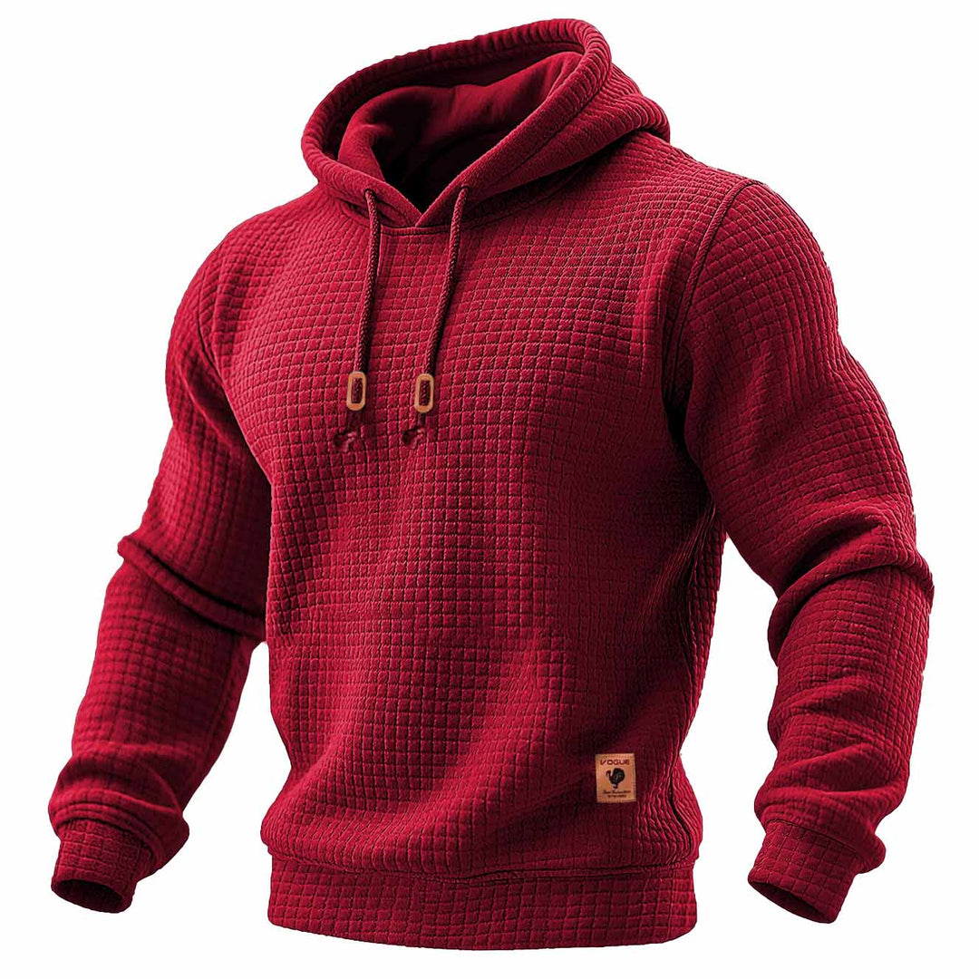 Daniel - Camiseta deportiva para hombres, de manga larga, con textura y capucha