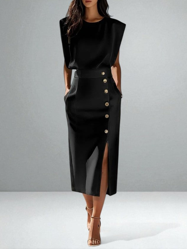 El Vestido Midi Noemi con Botones