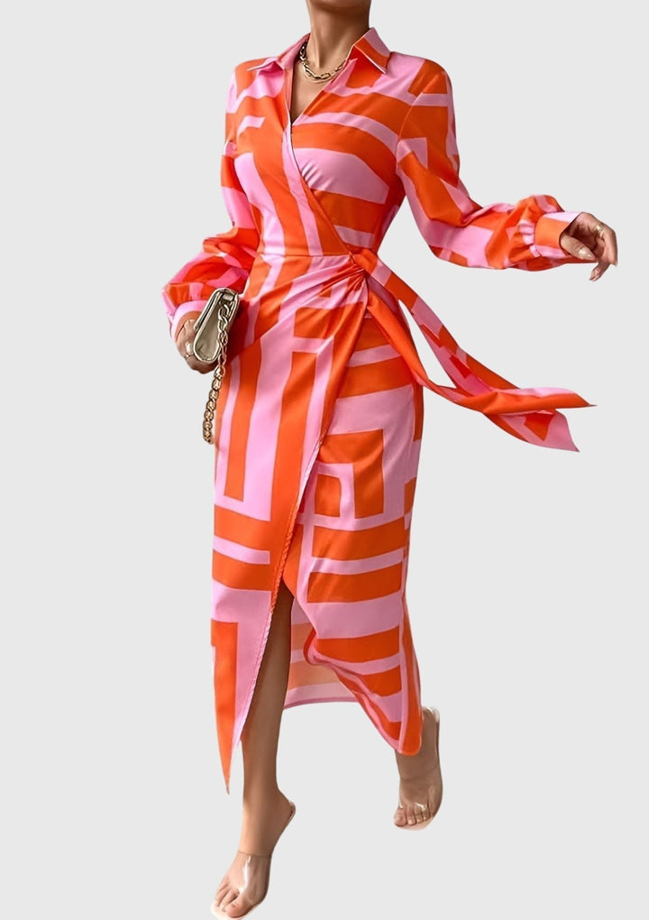 Everly | Vestido Elegante Envolvente con Estampado