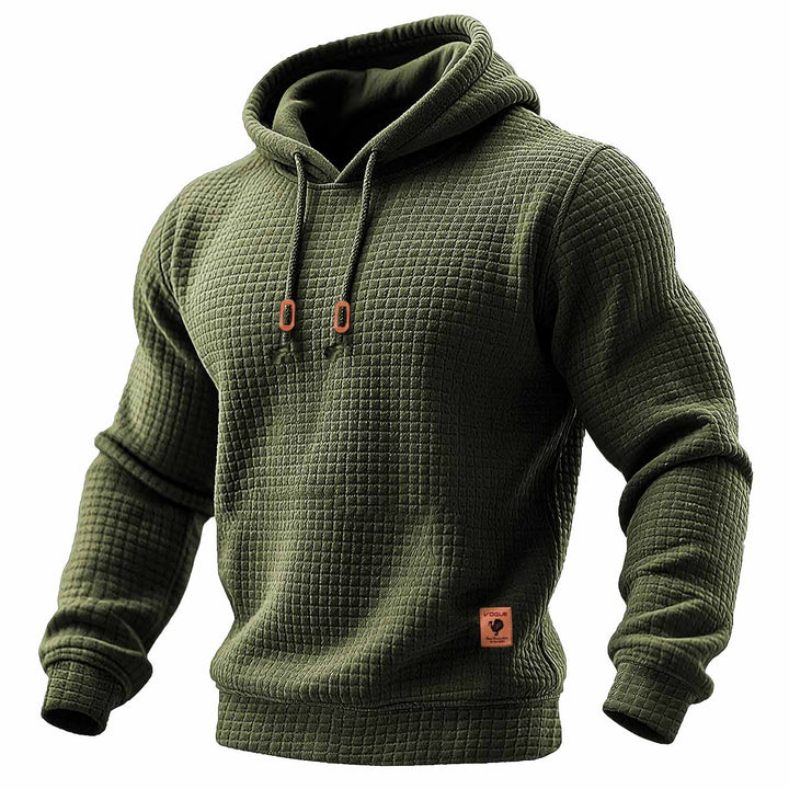 Daniel - Camiseta deportiva para hombres, de manga larga, con textura y capucha