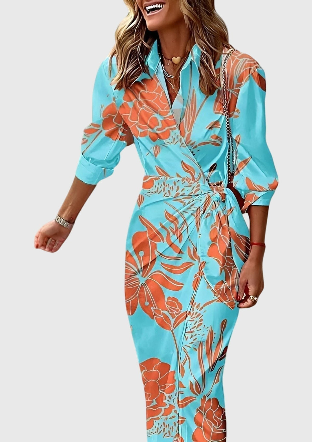 Everly | Vestido Elegante Envolvente con Estampado