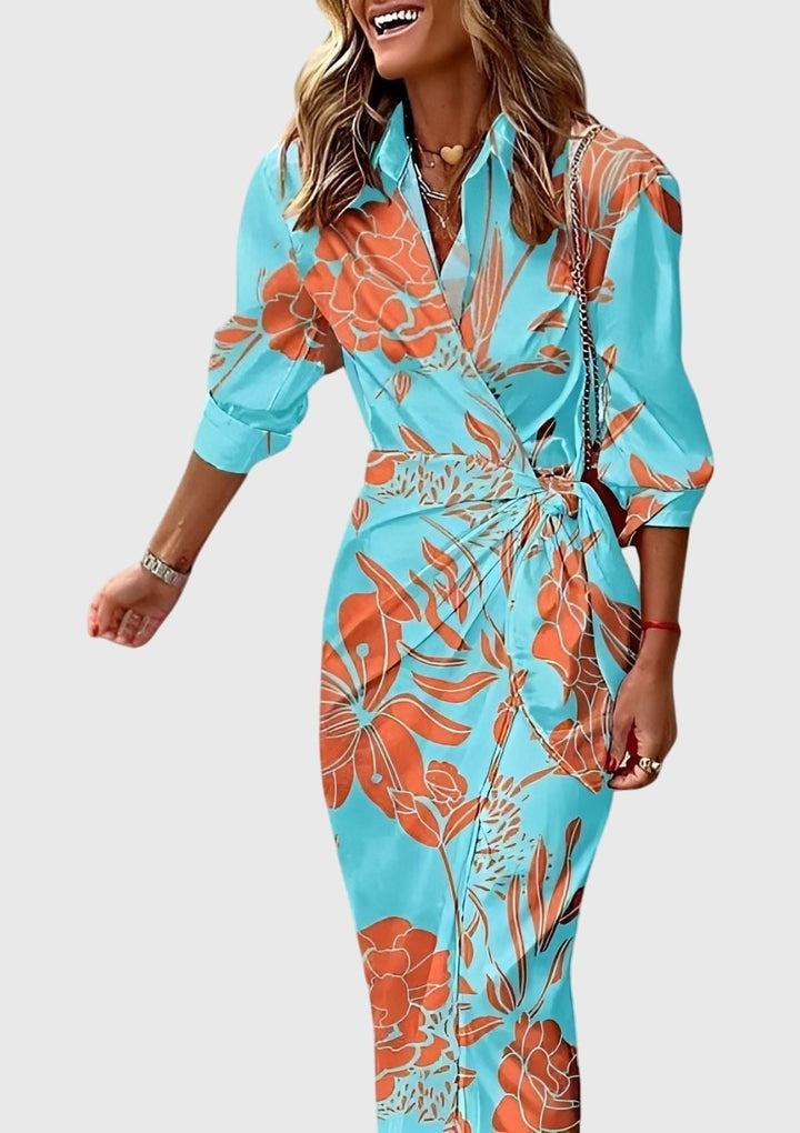 Everly | Vestido Elegante Envolvente con Estampado