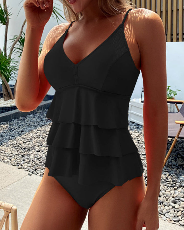 Lia - Traje de Baño Effen con Volantes Elegantes