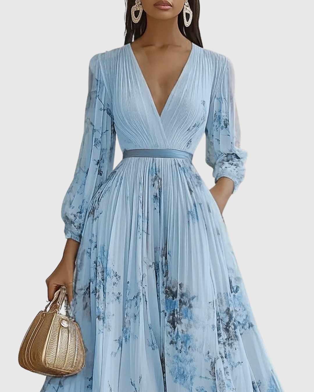 Rowella | Vestido Maxi Plisado Elegante