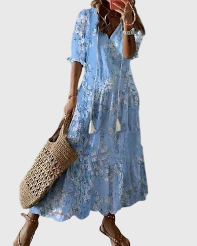 Noor™ | Vestido Maxi Boho Vintage de Verano