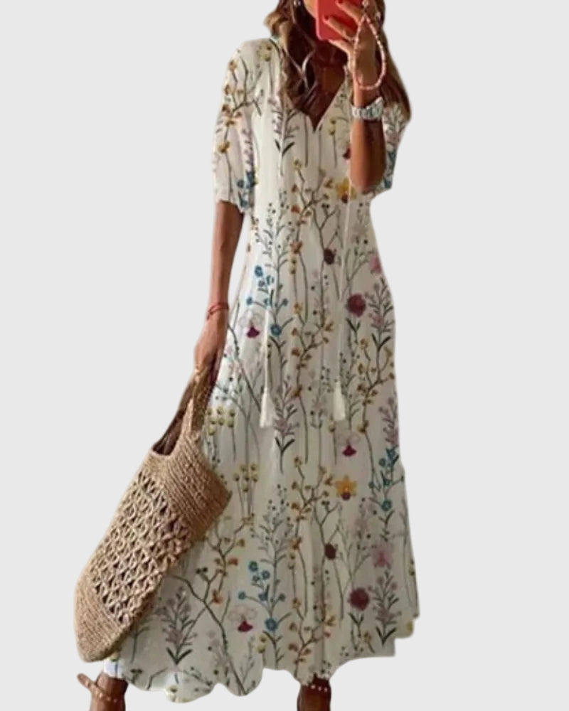 Noor™ | Vestido Maxi Boho Vintage de Verano