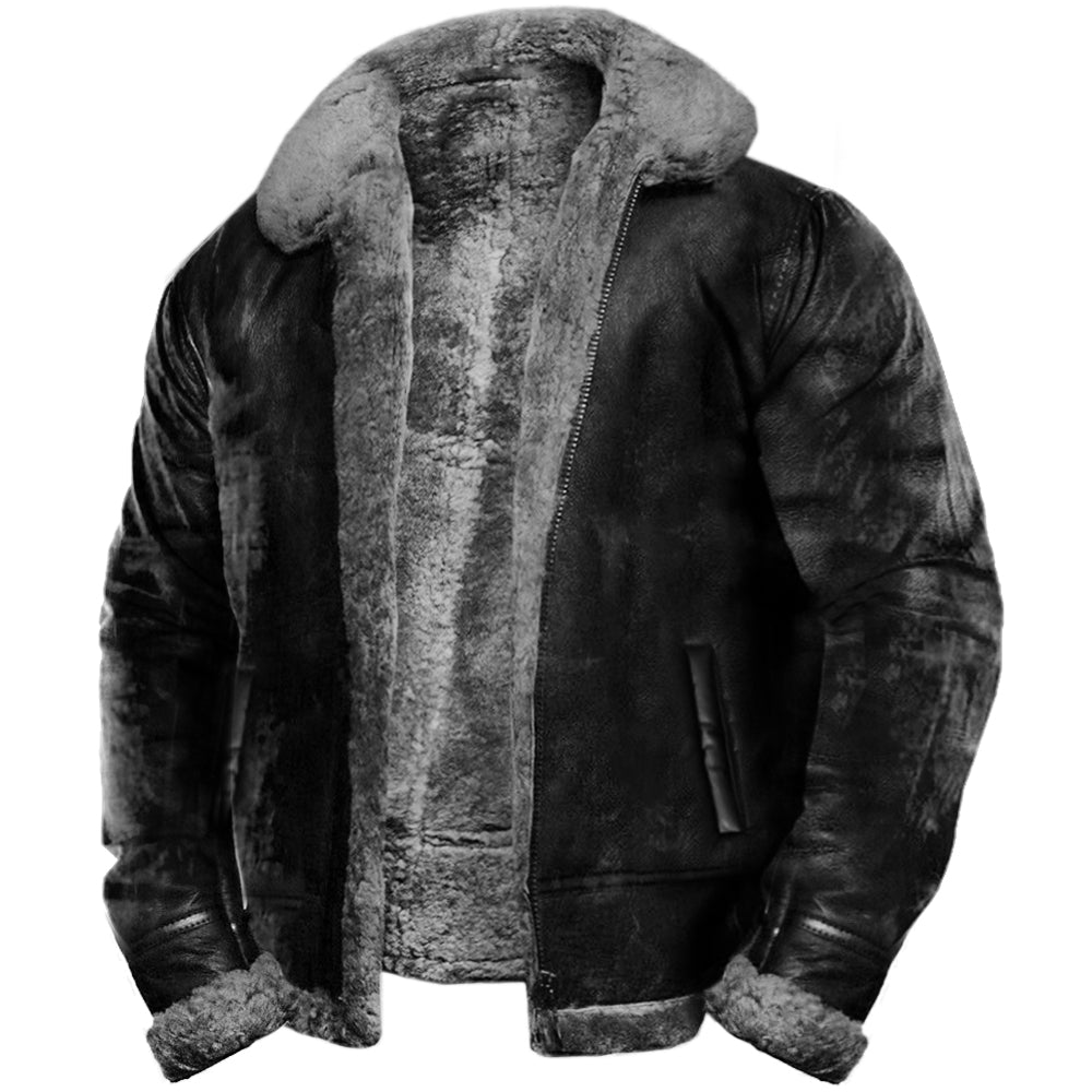 Max - Chaqueta de Cuero Vintage para Hombres