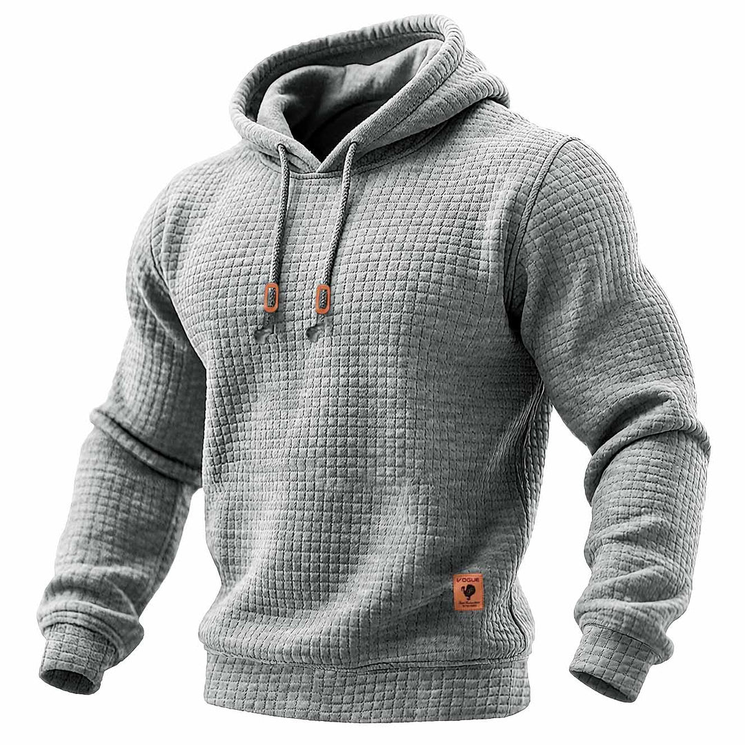 Daniel - Camiseta deportiva para hombres, de manga larga, con textura y capucha