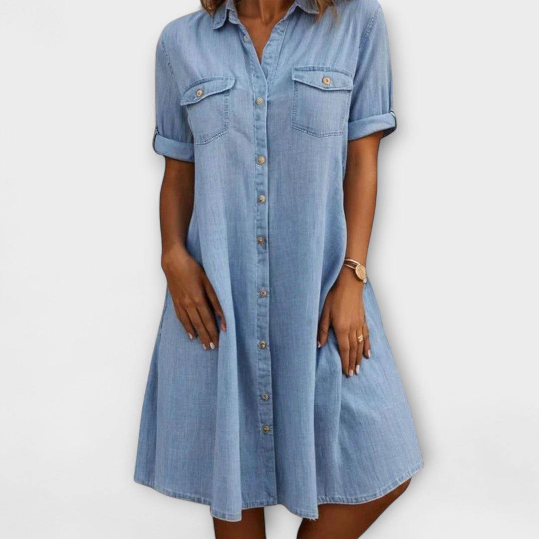 Danna™ | Vestido en corte A con escote en V