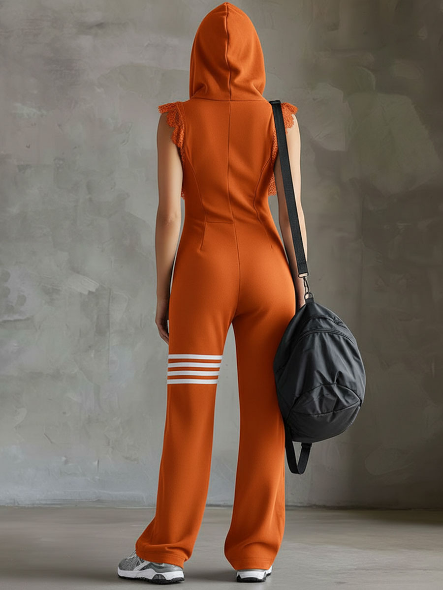 Giada - Sudadera Retro Deportiva con Capucha y Rayas