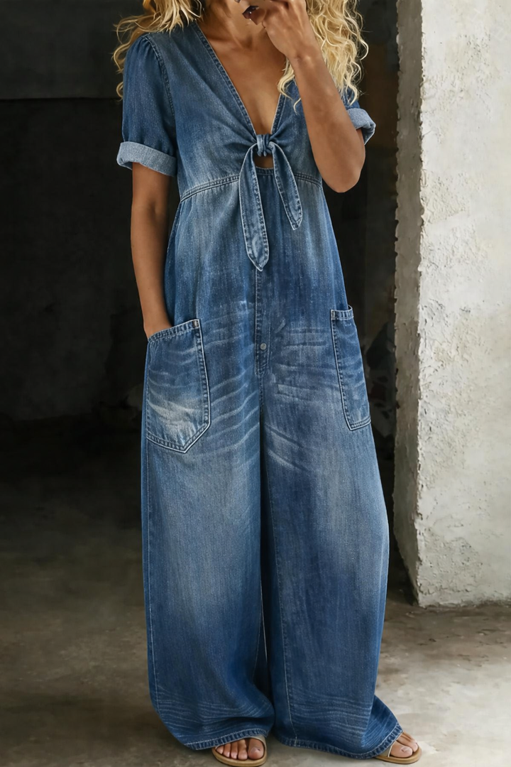 Maya | Mono con cuello en V de estilo vaquero