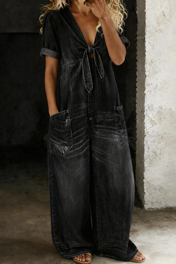 Maya | Mono con cuello en V de estilo vaquero