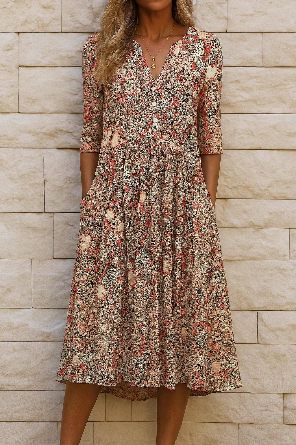 Harlow | Sofisticado vestido midi con escote en V