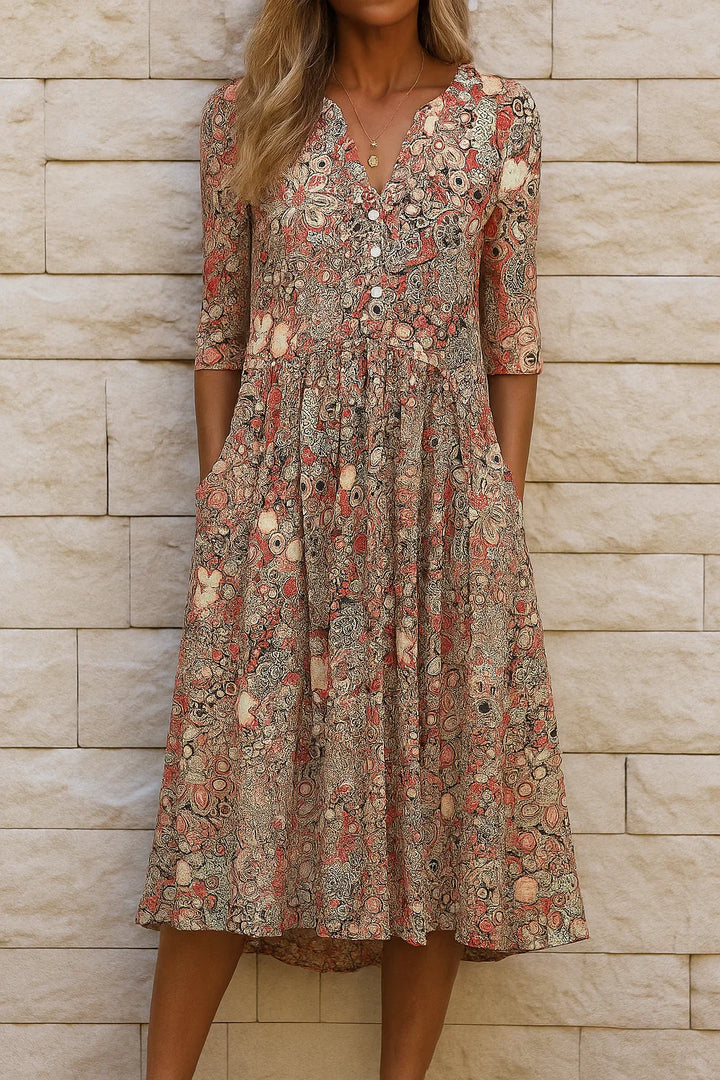 Harlow | Sofisticado vestido midi con escote en V