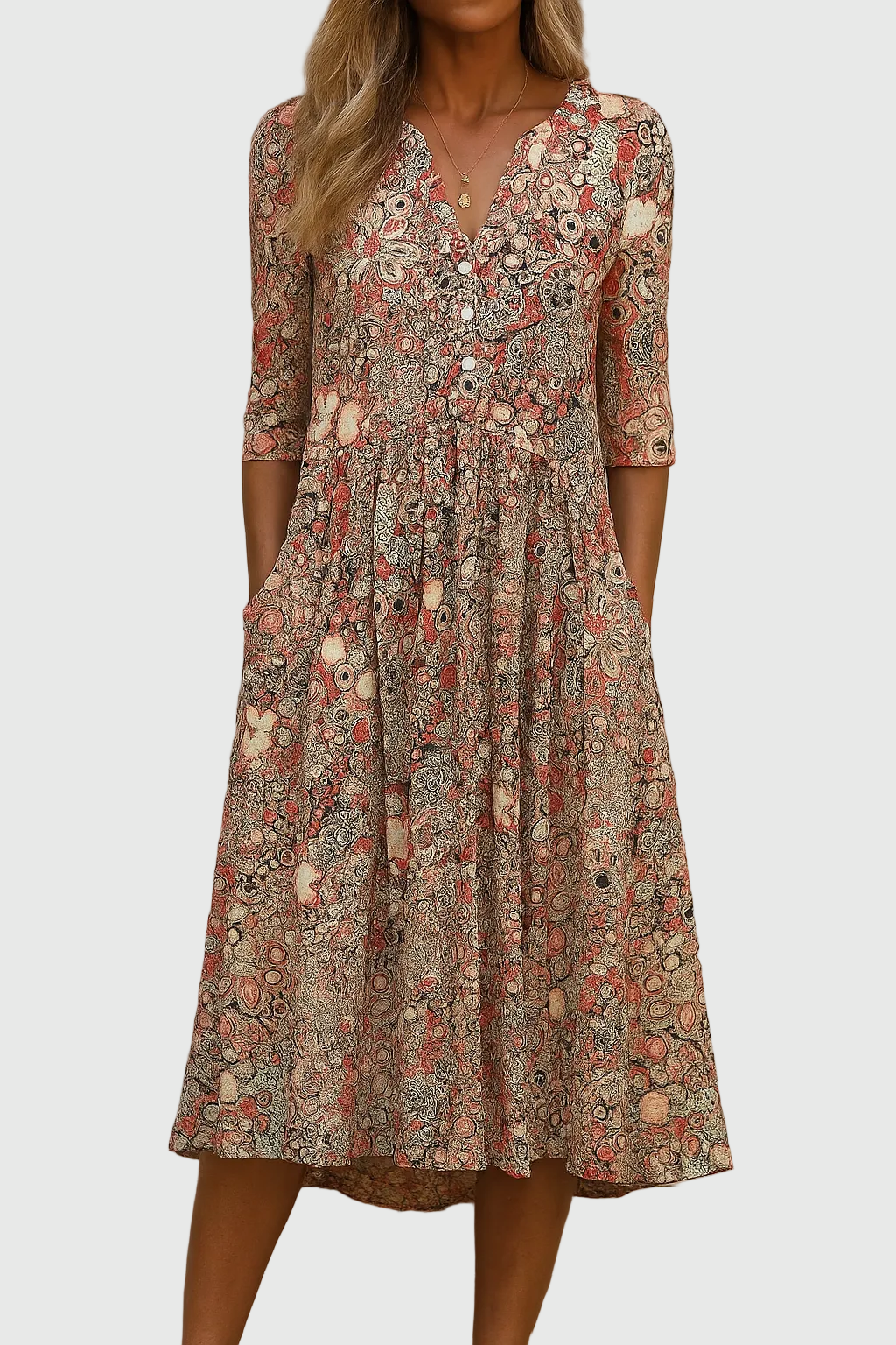 Harlow | Sofisticado vestido midi con escote en V