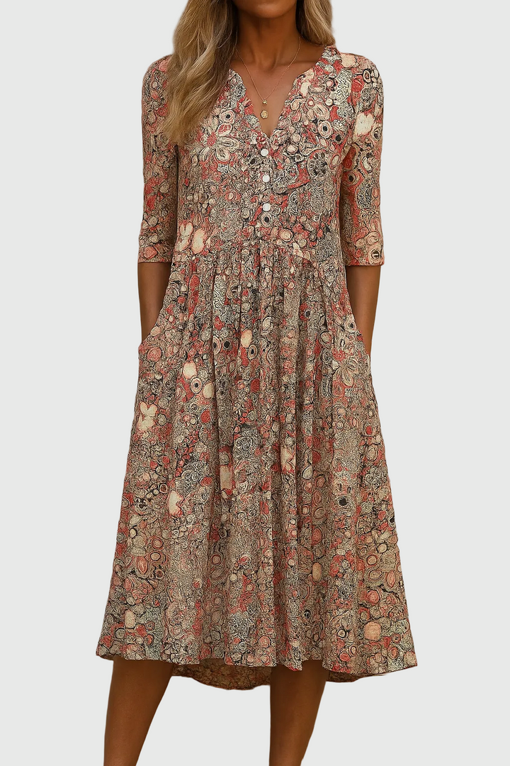 Harlow | Sofisticado vestido midi con escote en V