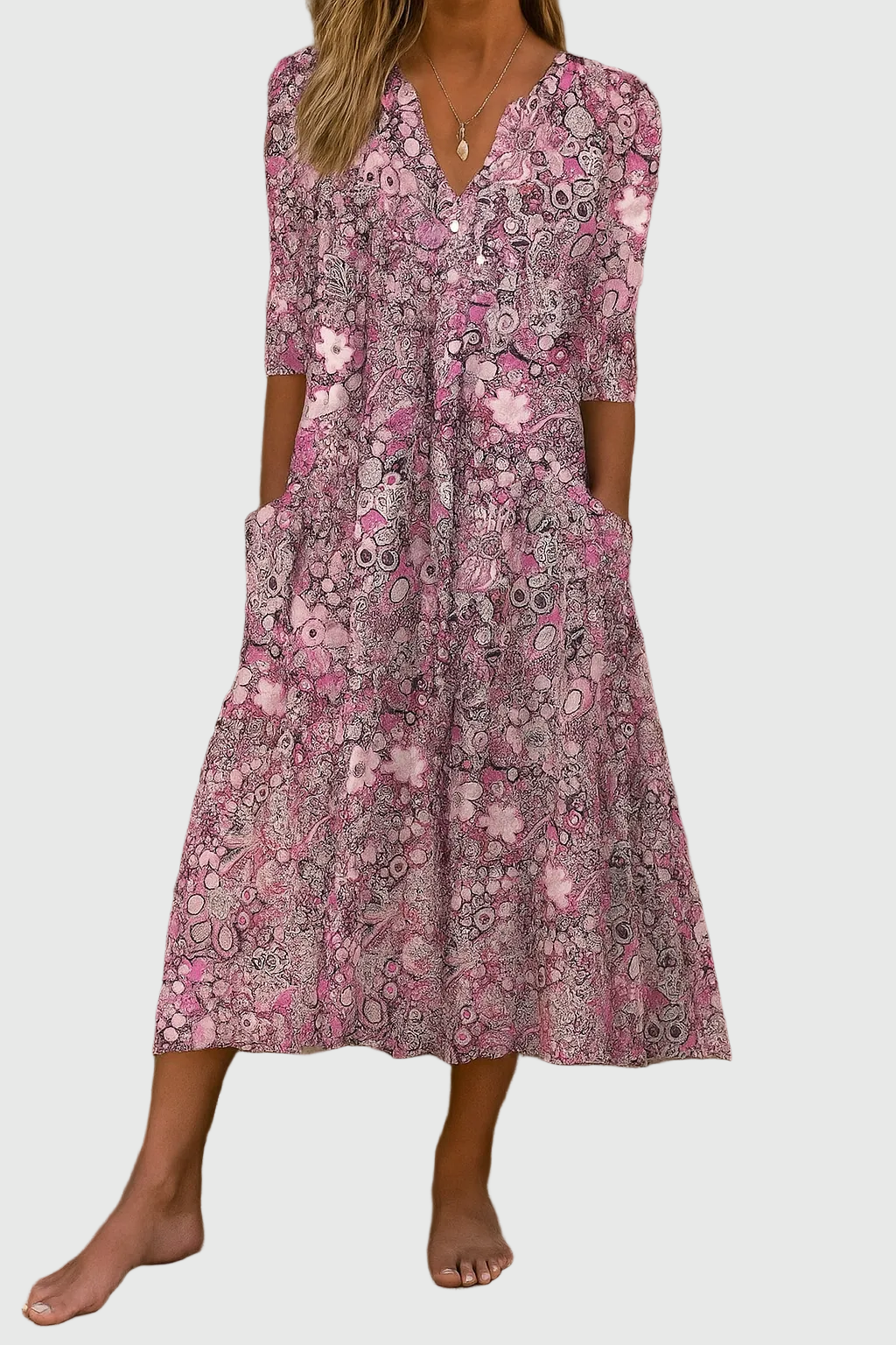 Harlow | Sofisticado vestido midi con escote en V