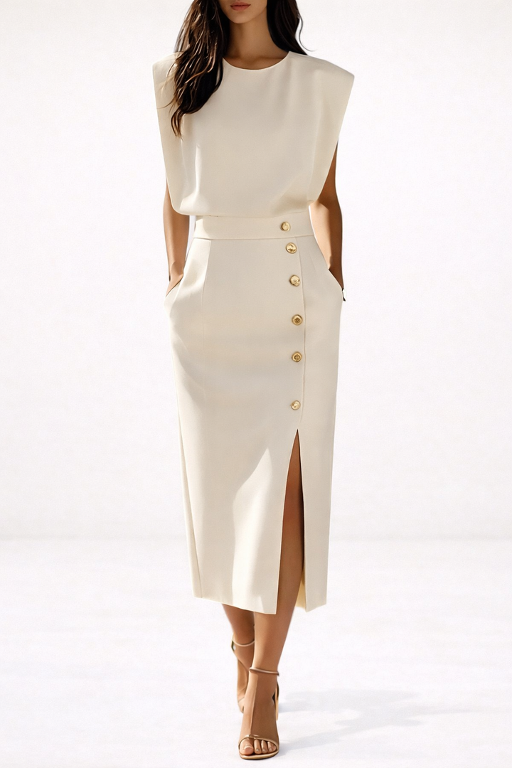 El Vestido Midi Noemi con Botones