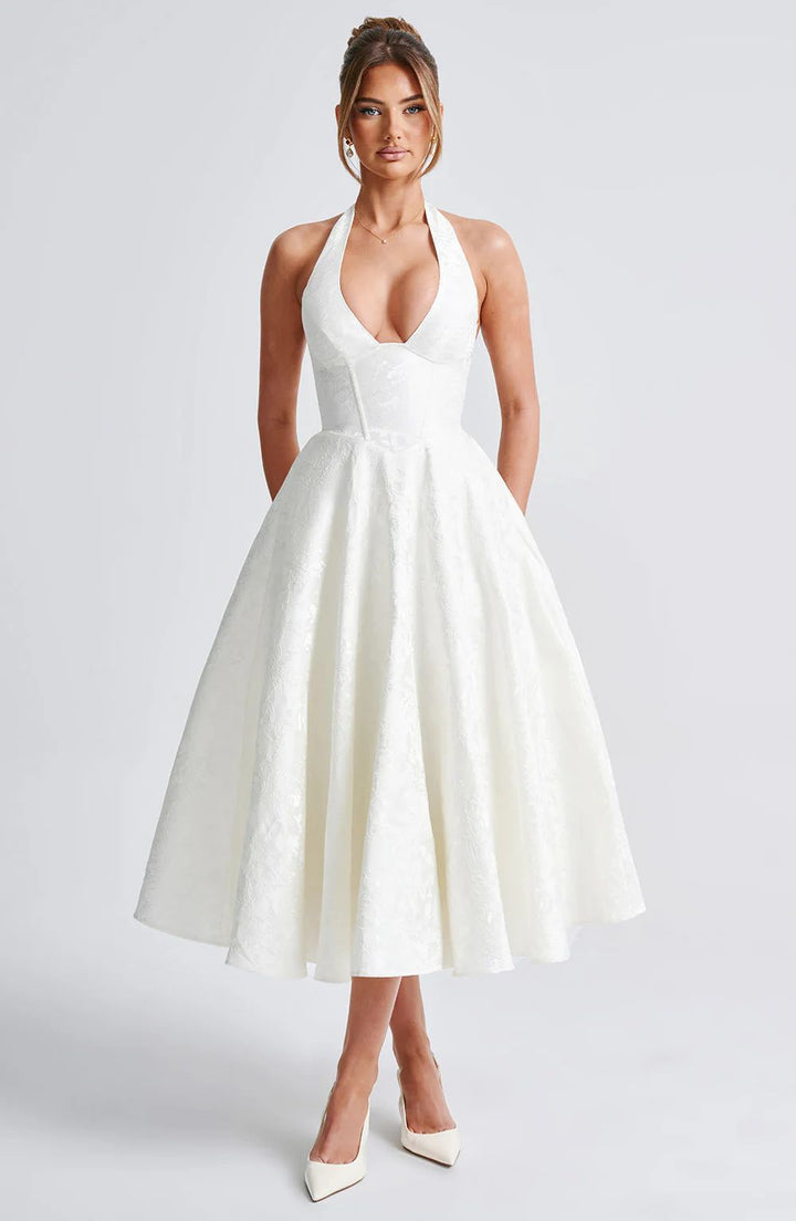 Maya™ | Elegante Vestido Midi en Amarillo Limón