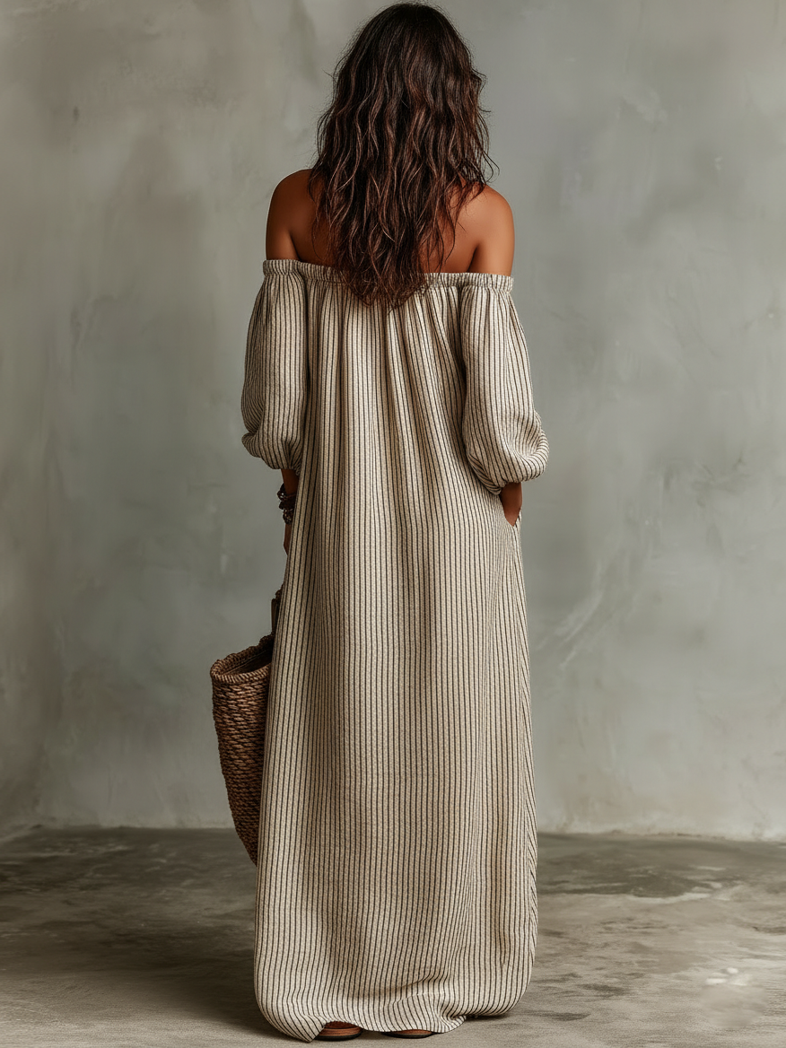 Carmen | Vestido maxi con diseño off-the-shoulder