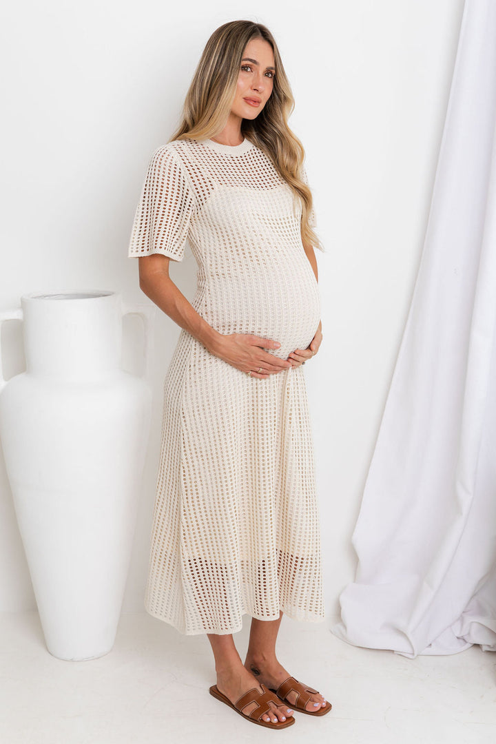 ESENCIAL - Vestido Maxi de Croché Airlie - Color Natural