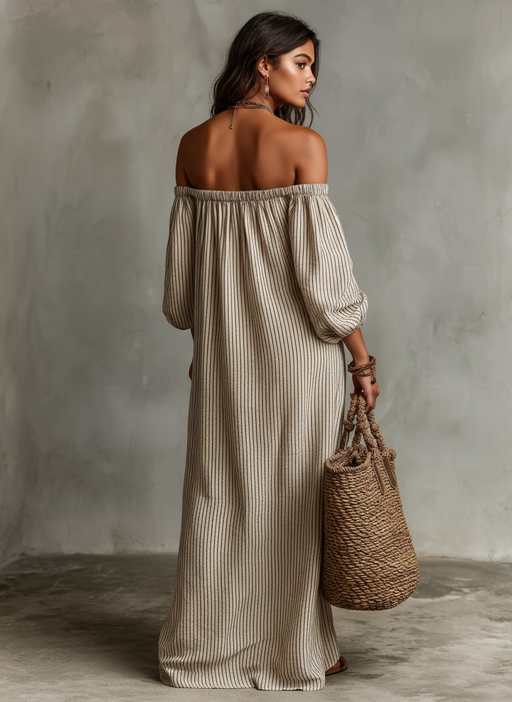 Carmen | Vestido maxi con diseño off-the-shoulder