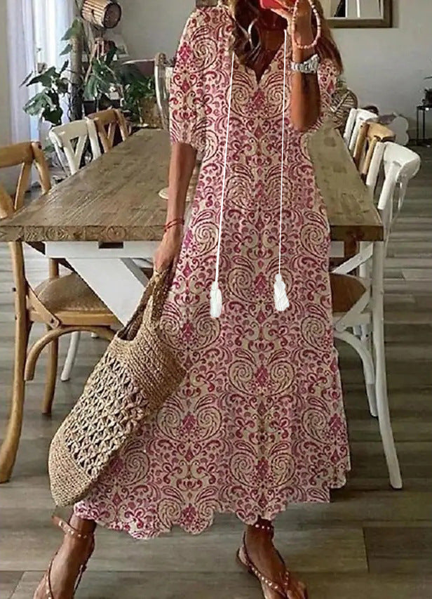 Noor™ | Vestido Maxi Boho Vintage de Verano