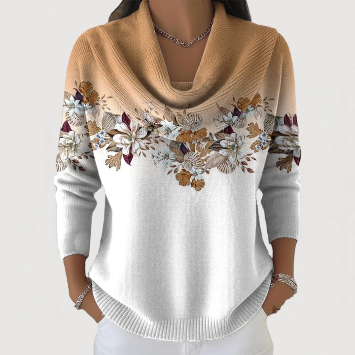 Alora | Suéter de flores con cuello suave