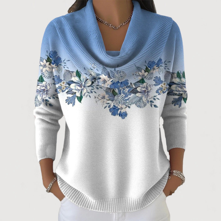 Alora | Suéter de flores con cuello suave