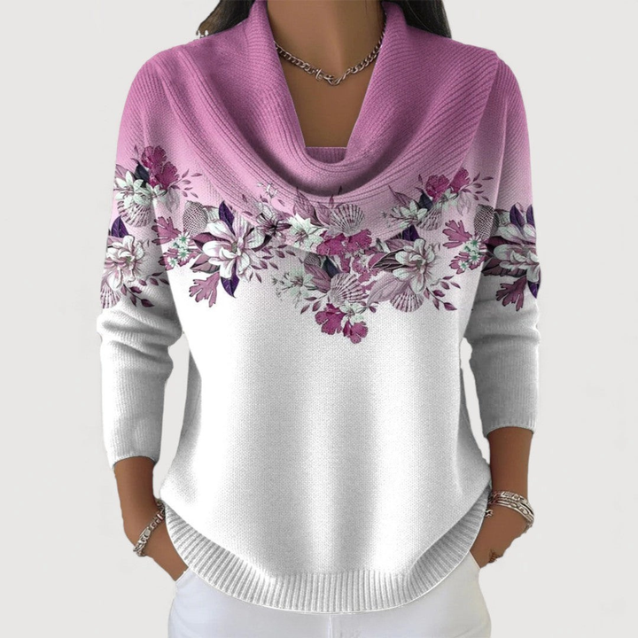 Alora | Suéter de flores con cuello suave