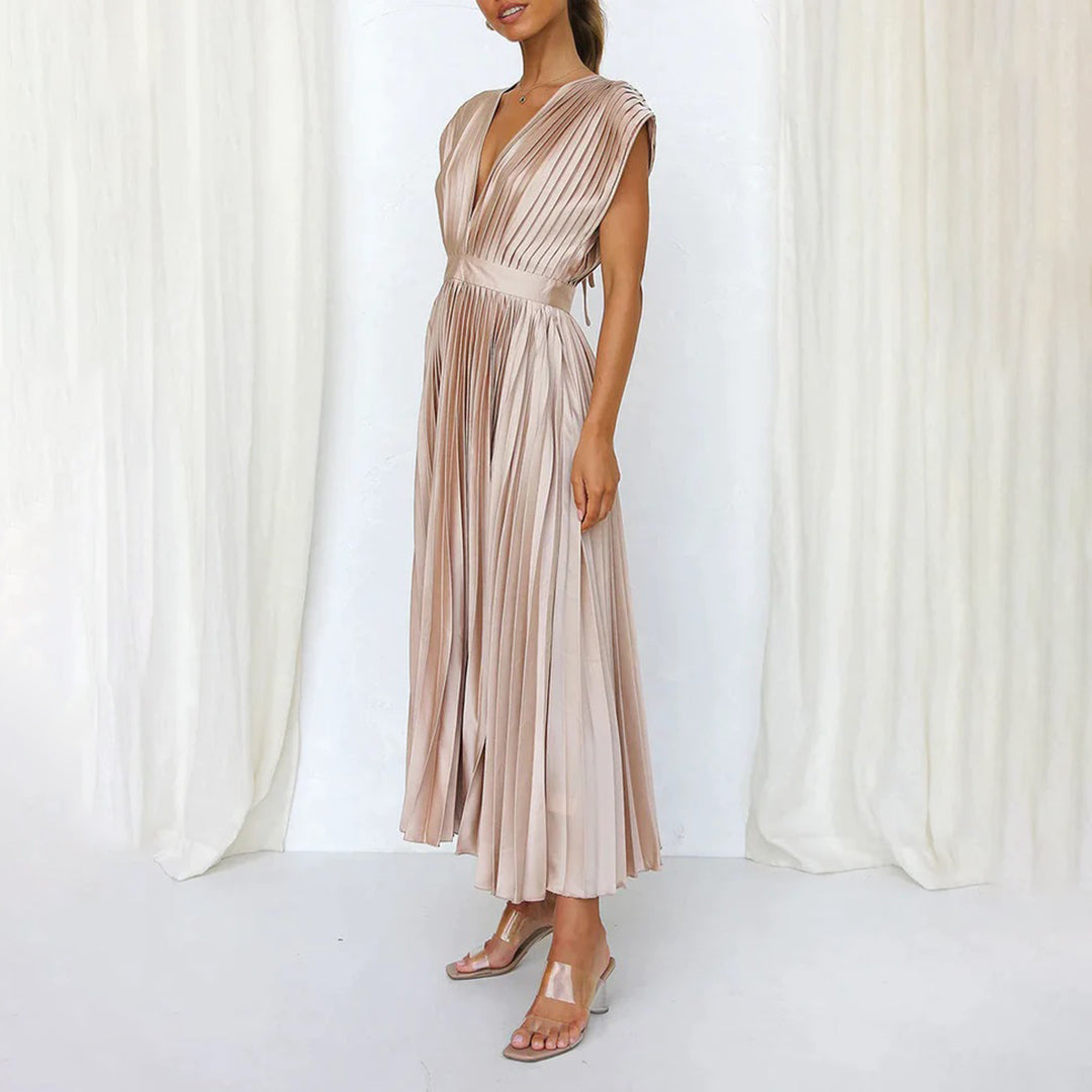 Marni™ | Vestido Midi Plisado Atemporal