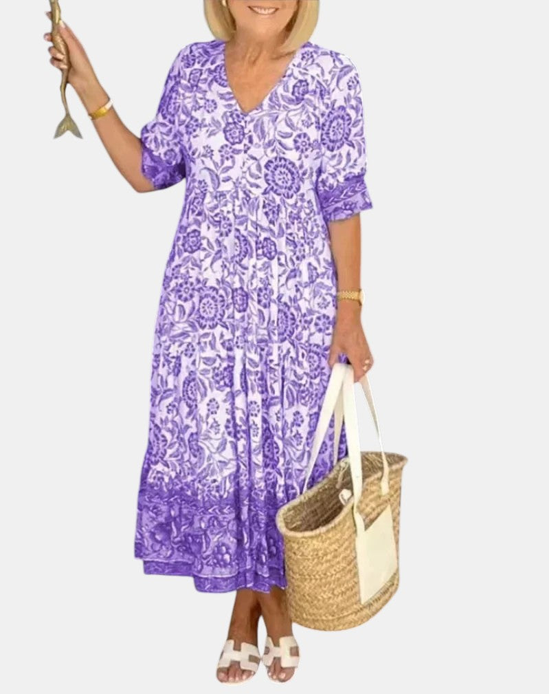 Aria™ | Vestido Floral Chic con Escote en V