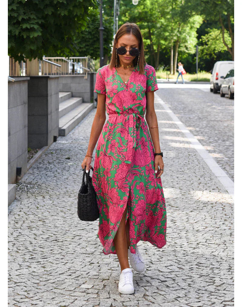 Julia - Vestido Elegante con Escote en V y Corte Moldeador