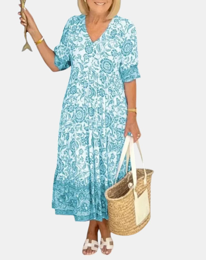Aria™ | Vestido Floral Chic con Escote en V