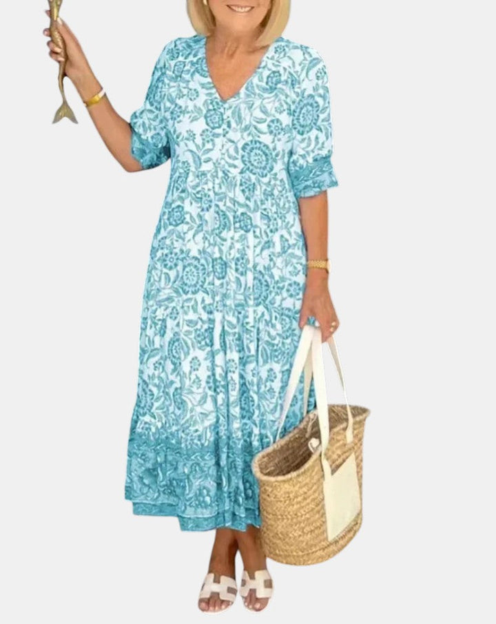 Aria™ | Vestido Floral Chic con Escote en V