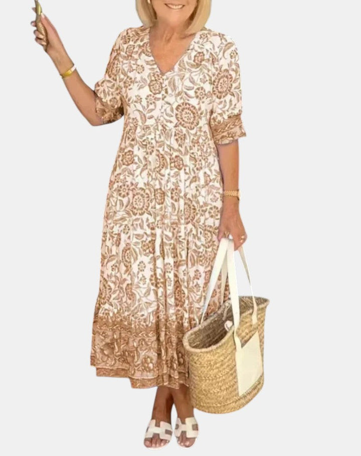 Aria™ | Vestido Floral Chic con Escote en V