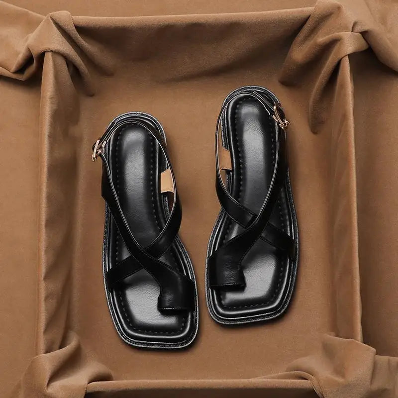 Inés — Sandalias Planas Estilo Francés