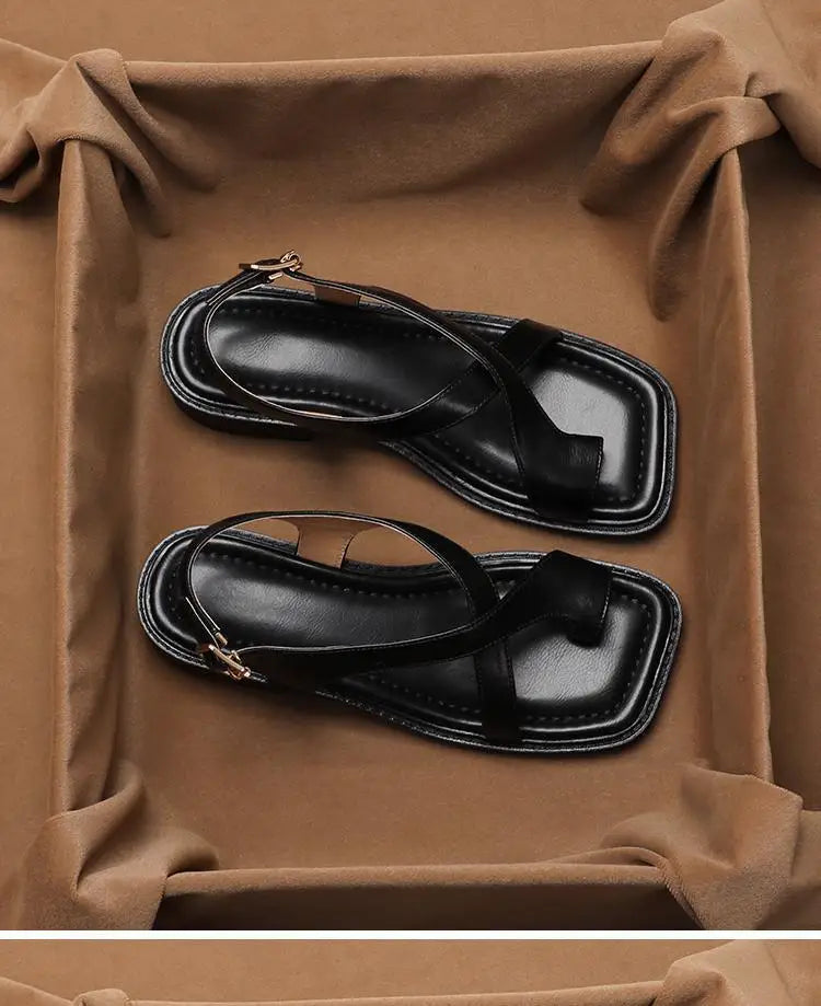 Inés — Sandalias Planas Estilo Francés